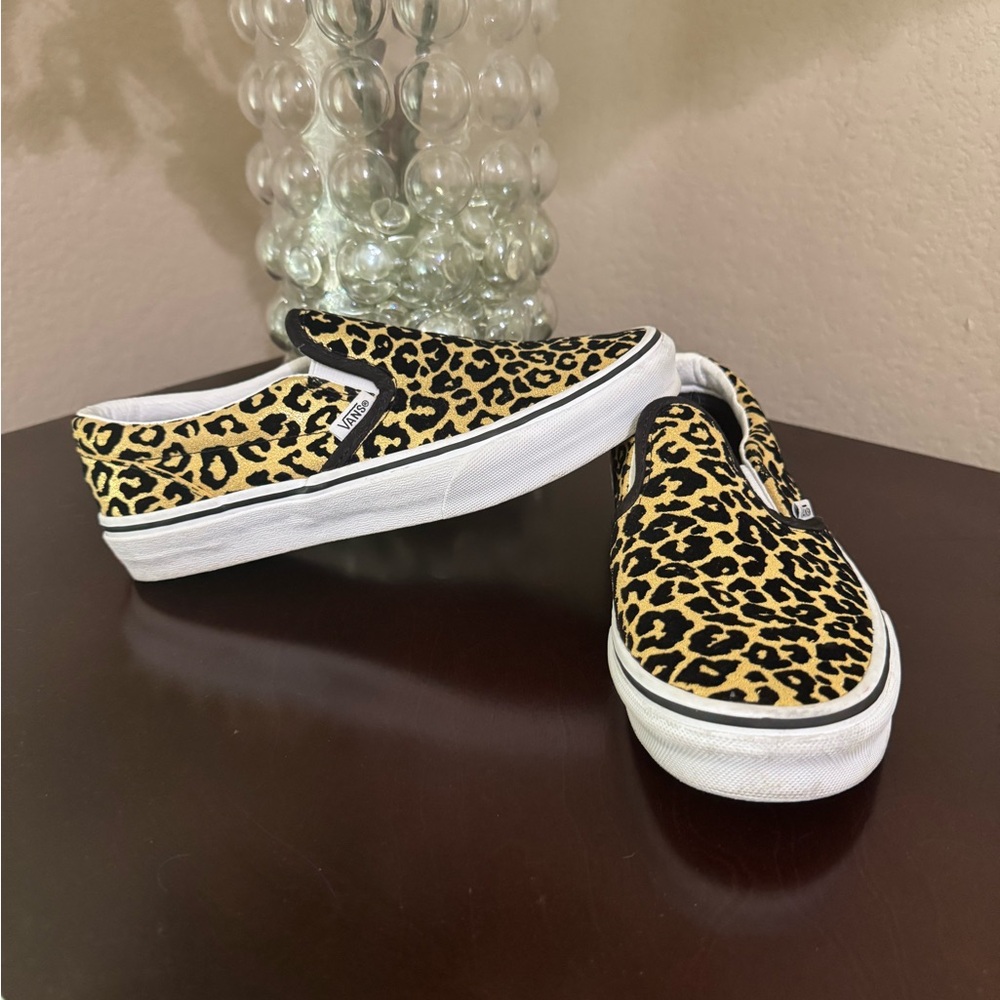 Vans Leopard Print Slip-On Sneakers